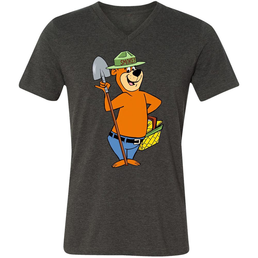 Unisex V-Neck T-Shirt - YSTRPZ4H - Dark Grey Heather - 8