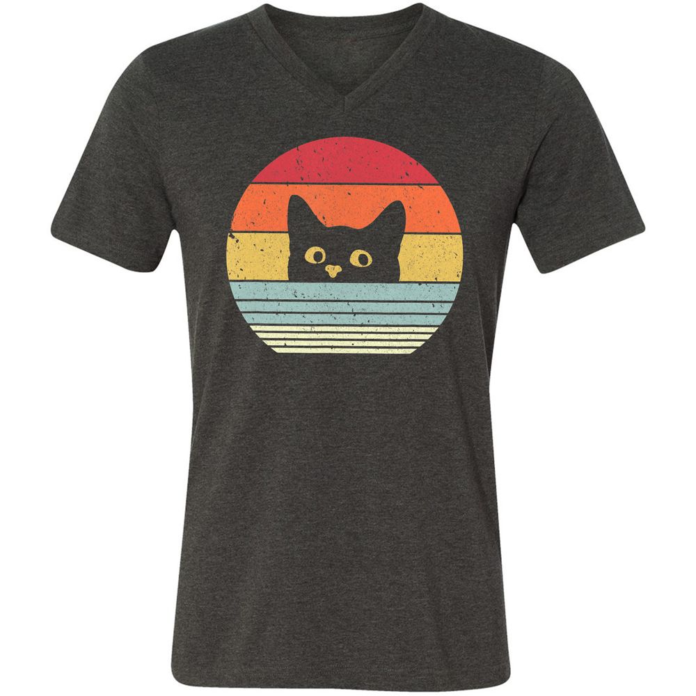 Unisex V-Neck T-Shirt - 28C9JHL5 - Dark Grey Heather - 8