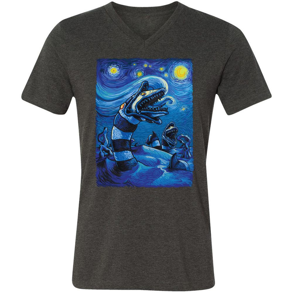 Unisex V-Neck T-Shirt - KTGJBJ3R - Dark Grey Heather - 8