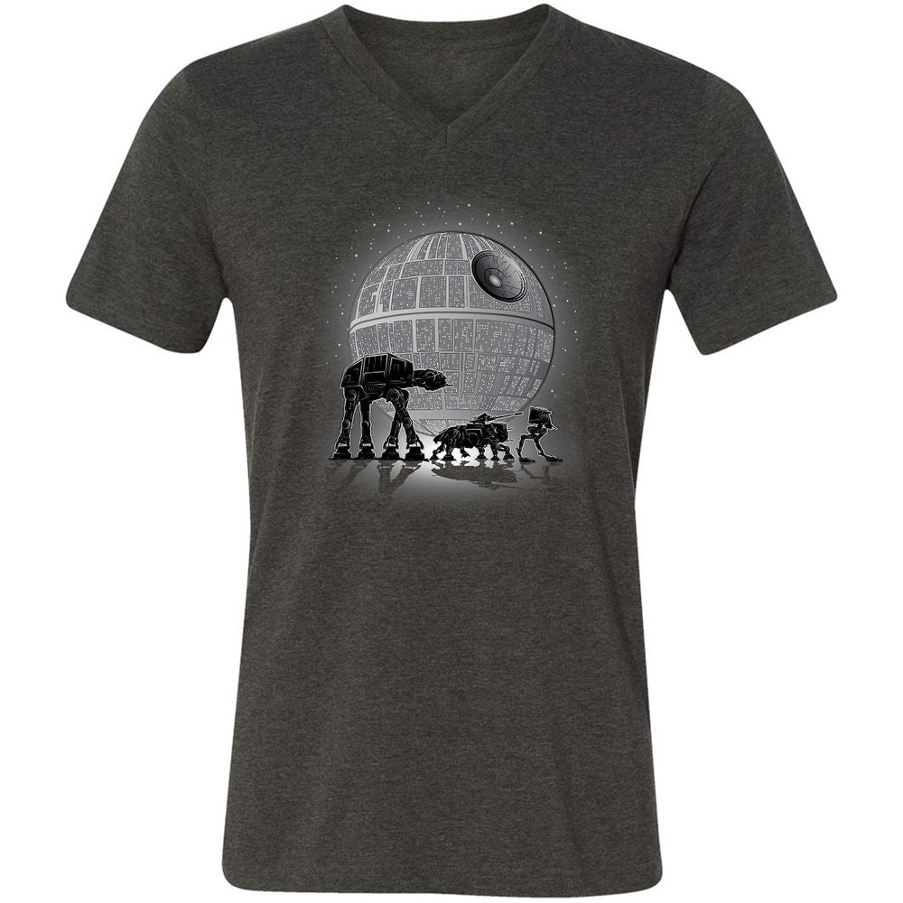 Unisex V-Neck T-Shirt - UCUYG481 - Dark Grey Heather - 8