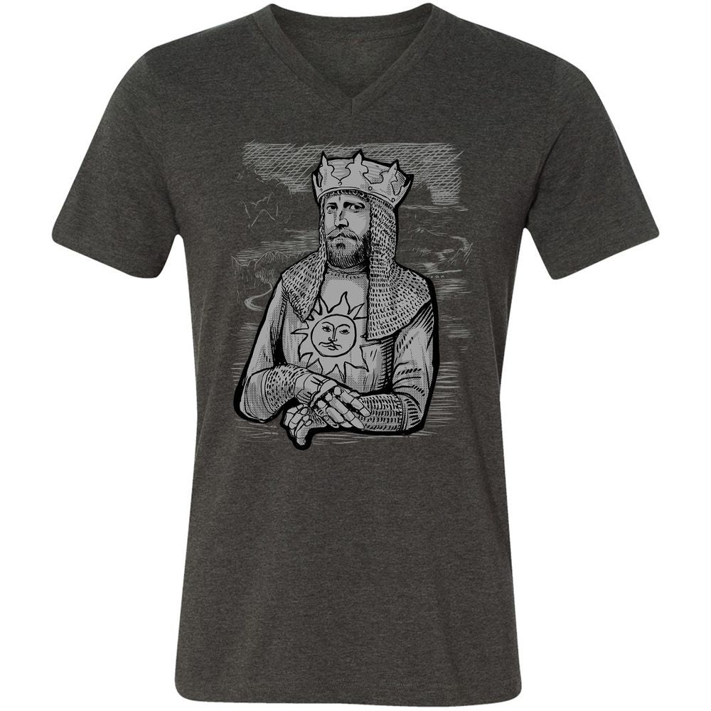 Unisex V-Neck T-Shirt - J46FX5JT - Dark Grey Heather - 8