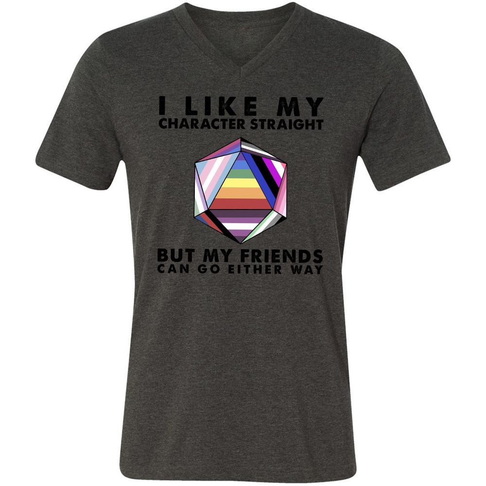 Unisex V-Neck T-Shirt - 4HDC5334 - Dark Grey Heather - 8