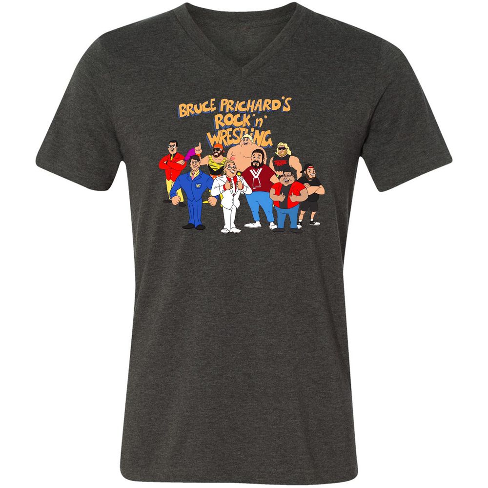 Unisex V-Neck T-Shirt - 6PDSJVES - Dark Grey Heather - 8