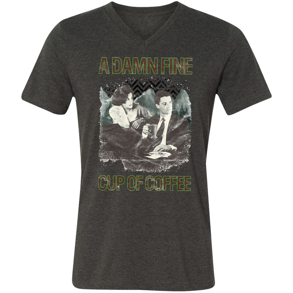Unisex V-Neck T-Shirt - NFF1TDD7 - Dark Grey Heather - 8