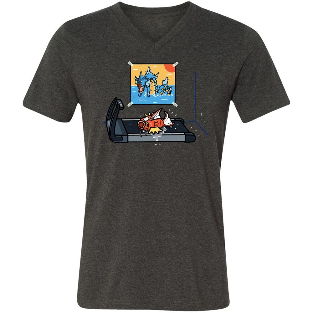 Unisex V-Neck T-Shirt - EGMUSM6H - Dark Grey Heather - 8