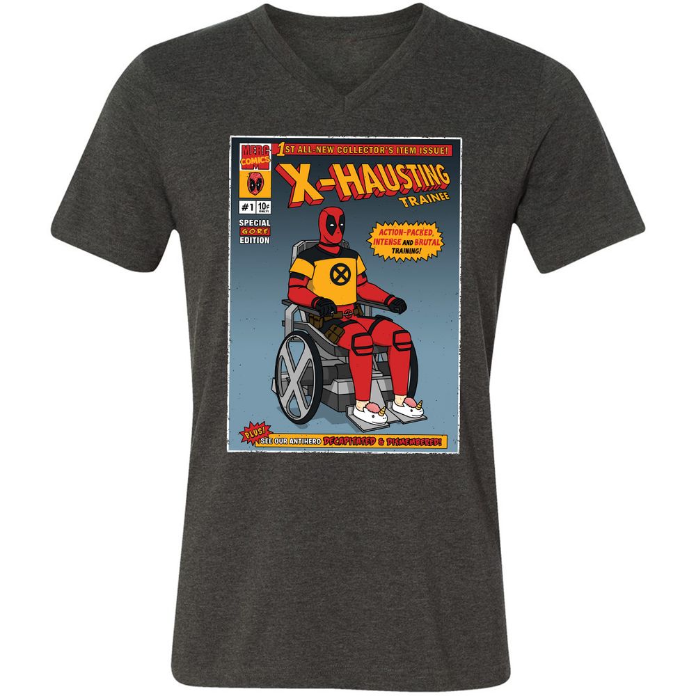 Unisex V-Neck T-Shirt - T2BMXLKK - Dark Grey Heather - 8