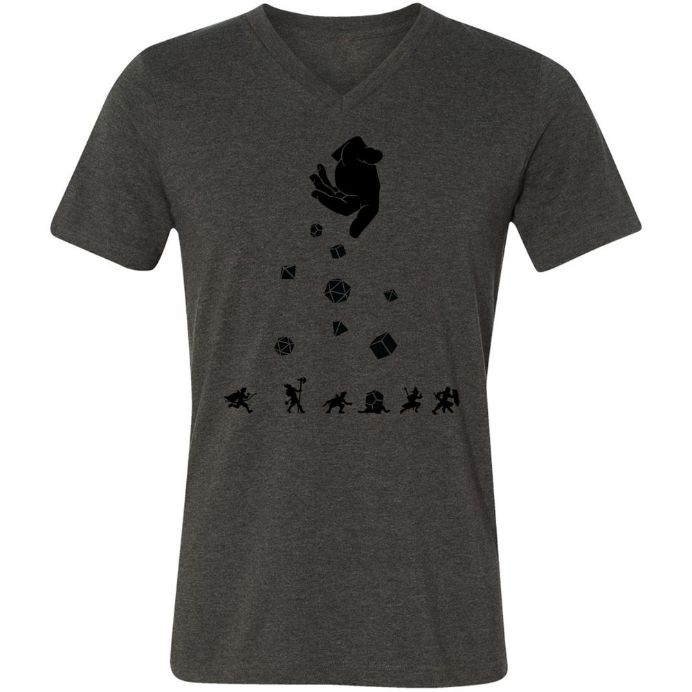 Unisex V-Neck T-Shirt - WXWGK7HJ - Dark Grey Heather - 8