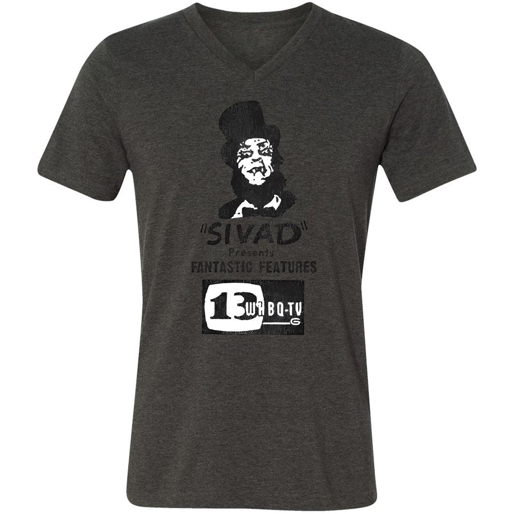 Unisex V-Neck T-Shirt - HMFLJQKL - Dark Grey Heather - 8