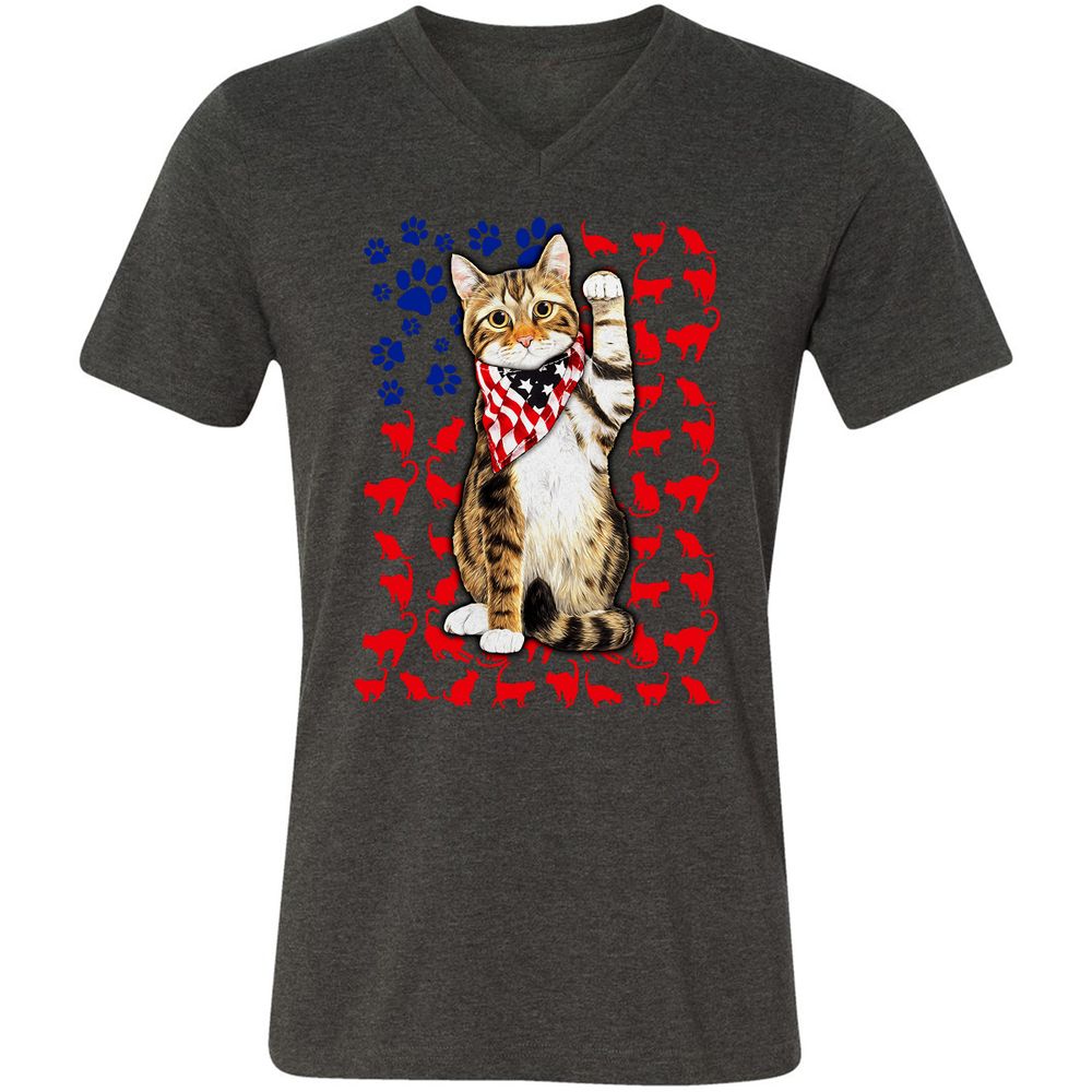 Unisex V-Neck T-Shirt - 2X94XBEG - Dark Grey Heather - 8