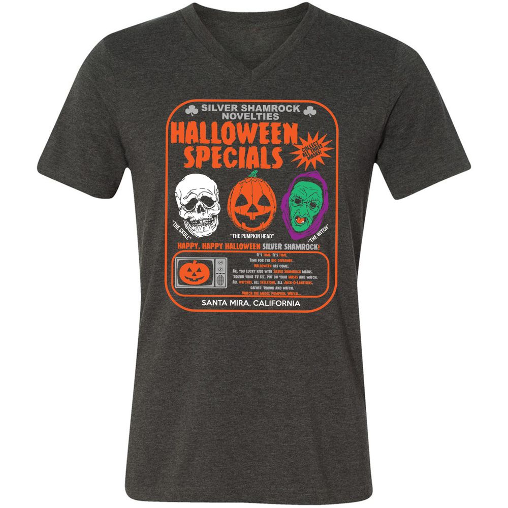 Unisex V-Neck T-Shirt - QNWA1567 - Dark Grey Heather - 8