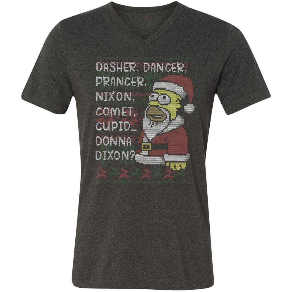 Unisex V-Neck T-Shirt - XU99ZG5J - Dark Grey Heather - 8