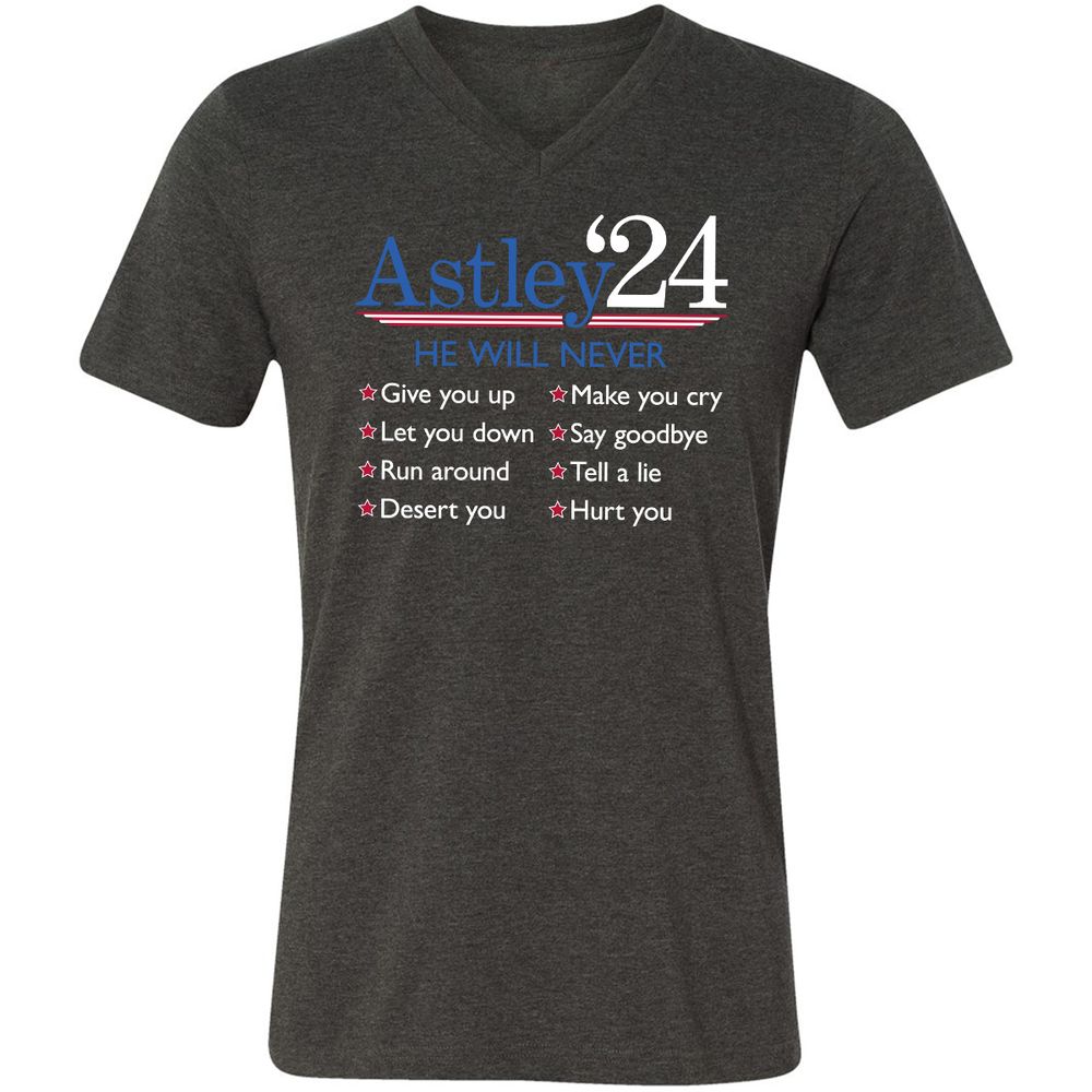 Unisex V-Neck T-Shirt - YCU4QJHC - Dark Grey Heather - 8