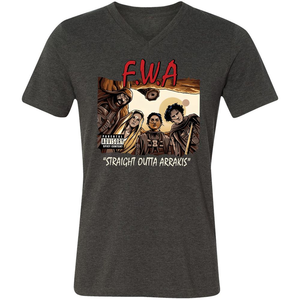 Unisex V-Neck T-Shirt - 86F531MD - Dark Grey Heather - 8