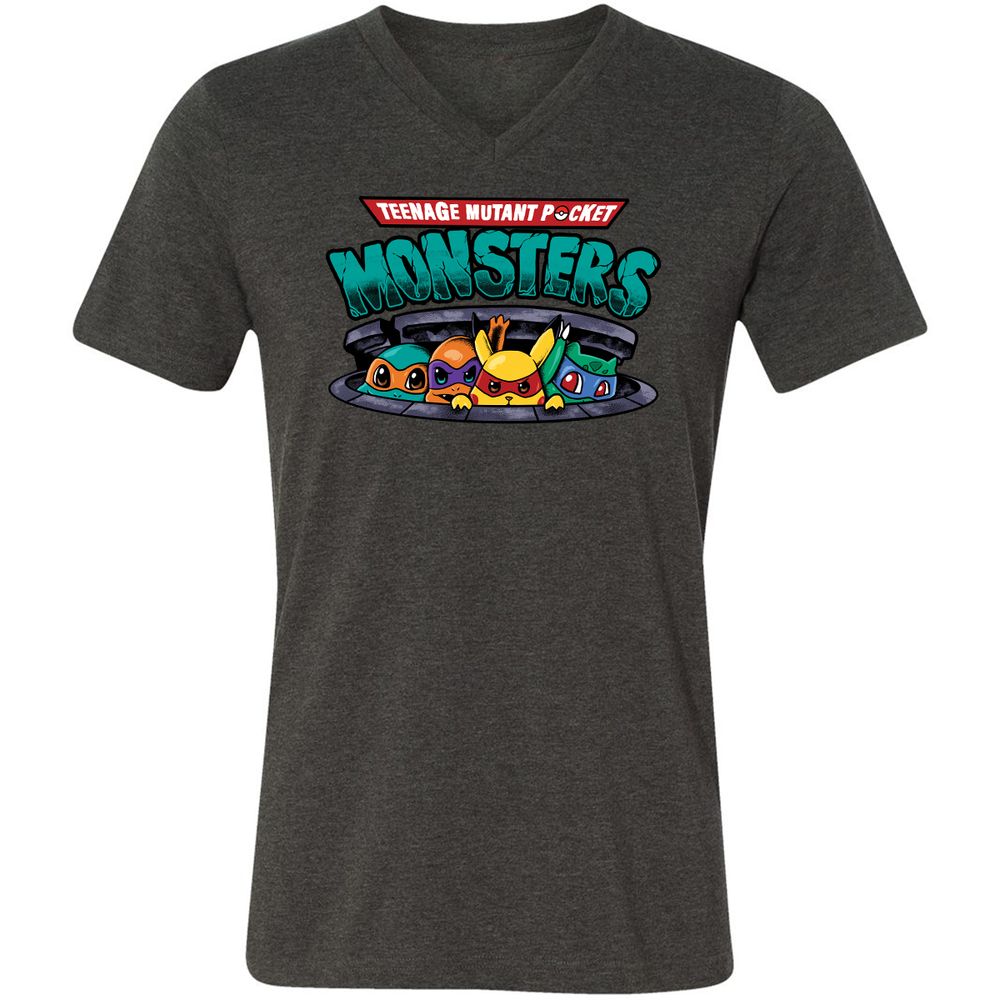 Unisex V-Neck T-Shirt - Q1WZVHMB - Dark Grey Heather - 8