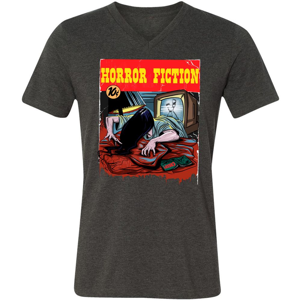 Unisex V-Neck T-Shirt - 3E34AKBN - Dark Grey Heather - 8