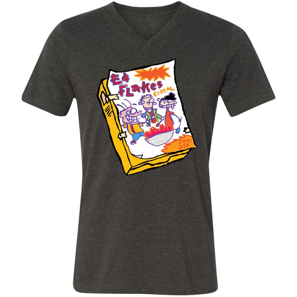 Unisex V-Neck T-Shirt - BER9F2G6 - Dark Grey Heather - 8