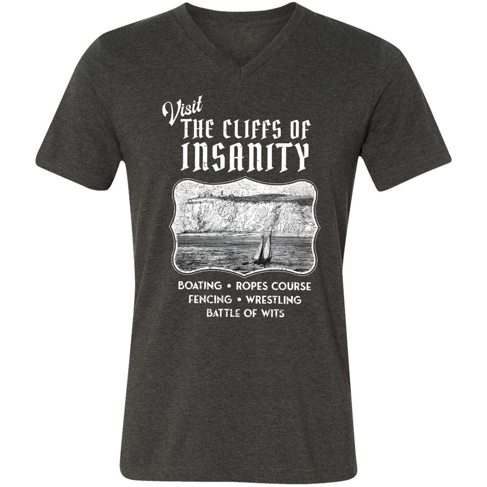 Unisex V-Neck T-Shirt - C8MAHKCY - Dark Grey Heather - 8