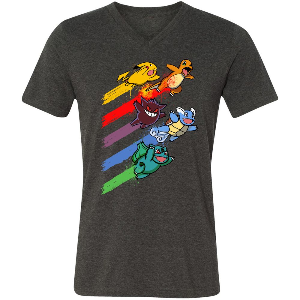 Unisex V-Neck T-Shirt - AX36VT72 - Dark Grey Heather - 8