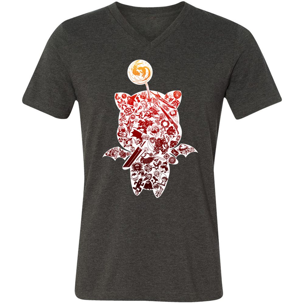Unisex V-Neck T-Shirt - R8ME22Q8 - Dark Grey Heather - 8
