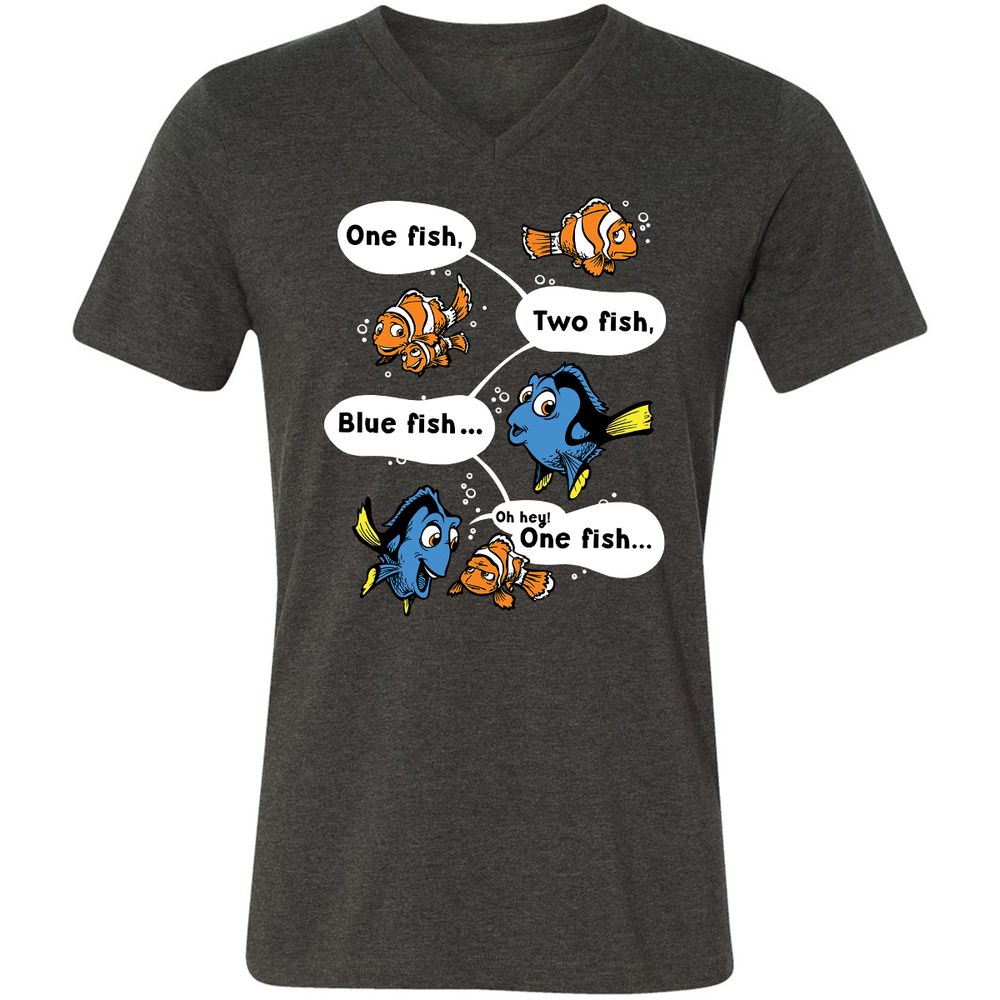Unisex V-Neck T-Shirt - NQTXKSXD - Dark Grey Heather - 8