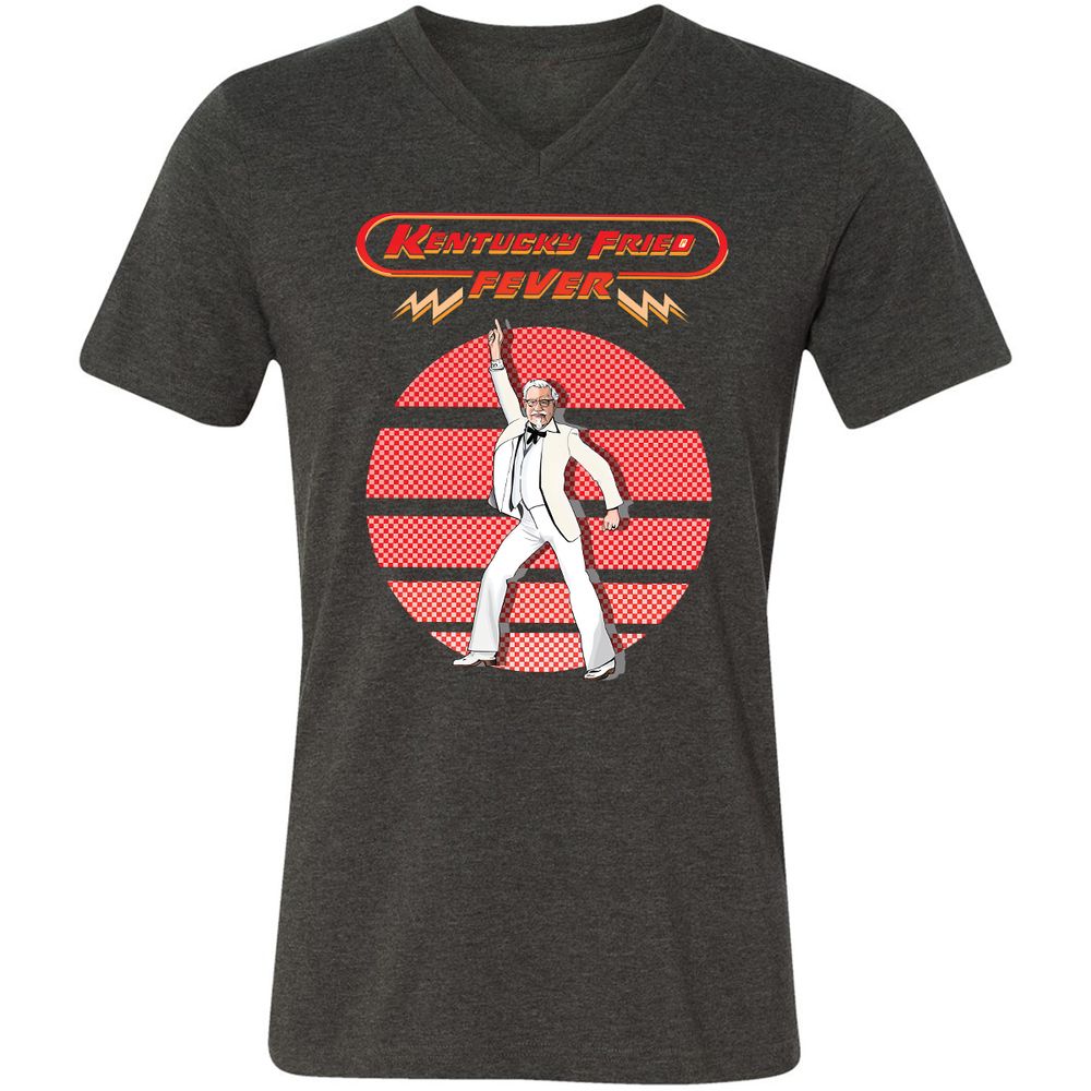 Unisex V-Neck T-Shirt - Y9SYKSJ1 - Dark Grey Heather - 8