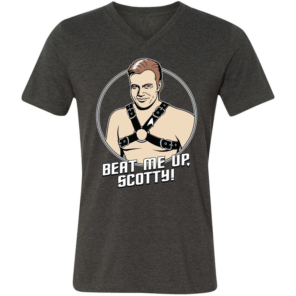 Unisex V-Neck T-Shirt - HBNGHY1G - Dark Grey Heather - 8