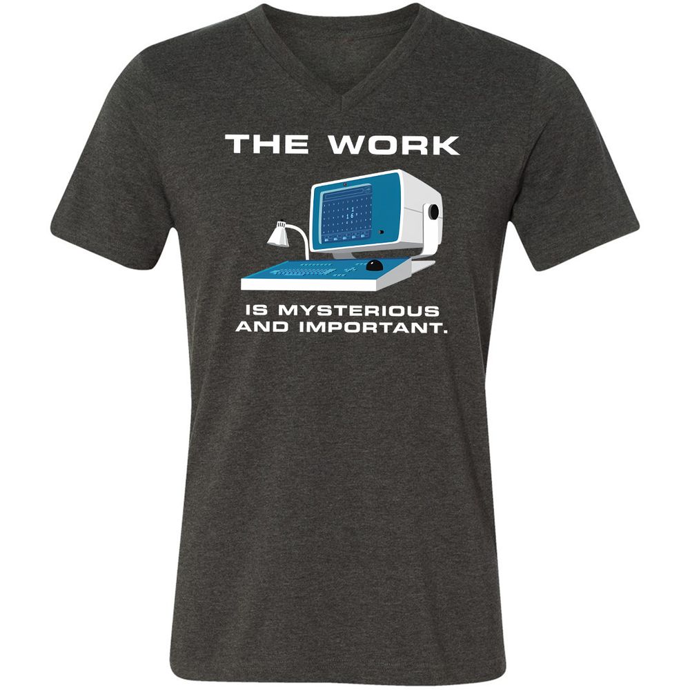 Unisex V-Neck T-Shirt - L5GJ1MAC - Dark Grey Heather - 8