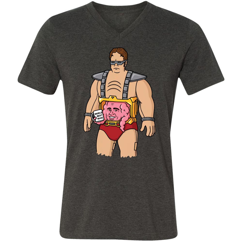 Unisex V-Neck T-Shirt - EZBMDCSV - Dark Grey Heather - 8