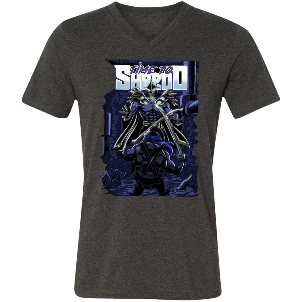 Unisex V-Neck T-Shirt - E69NYBJR - Dark Grey Heather - 8