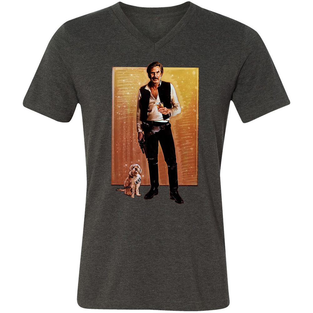 Unisex V-Neck T-Shirt - EBH8B4KZ - Dark Grey Heather - 8