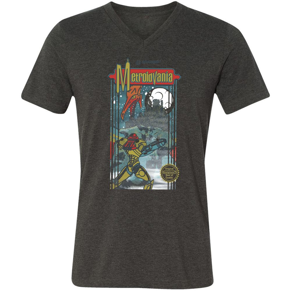 Unisex V-Neck T-Shirt - M2JGYAL6 - Dark Grey Heather - 8