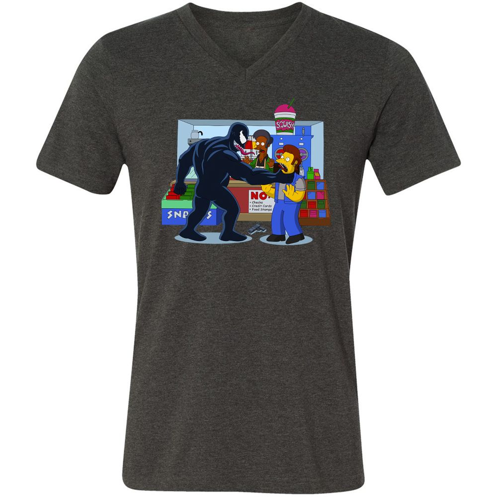 Unisex V-Neck T-Shirt - MQZKJBHY - Dark Grey Heather - 8