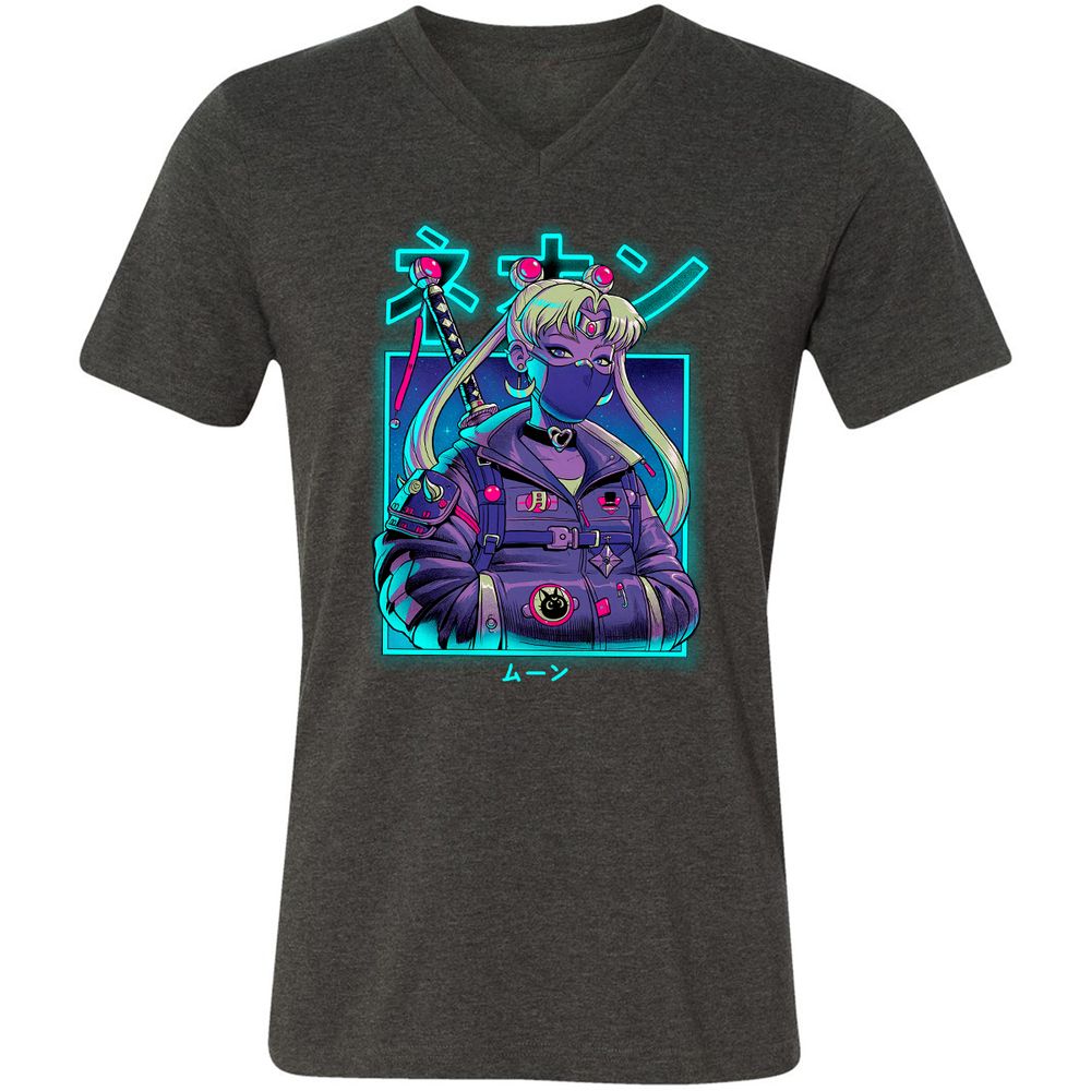 Unisex V-Neck T-Shirt - JZQ5PPGN - Dark Grey Heather - 8