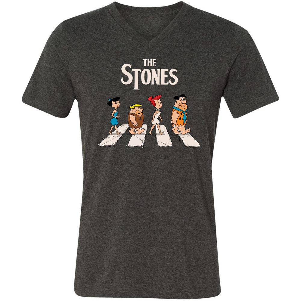 Unisex V-Neck T-Shirt - QXH8BN8J - Dark Grey Heather - 8