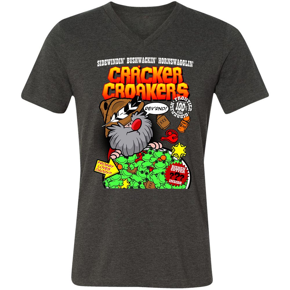 Unisex V-Neck T-Shirt - HPDLZR75 - Dark Grey Heather - 8