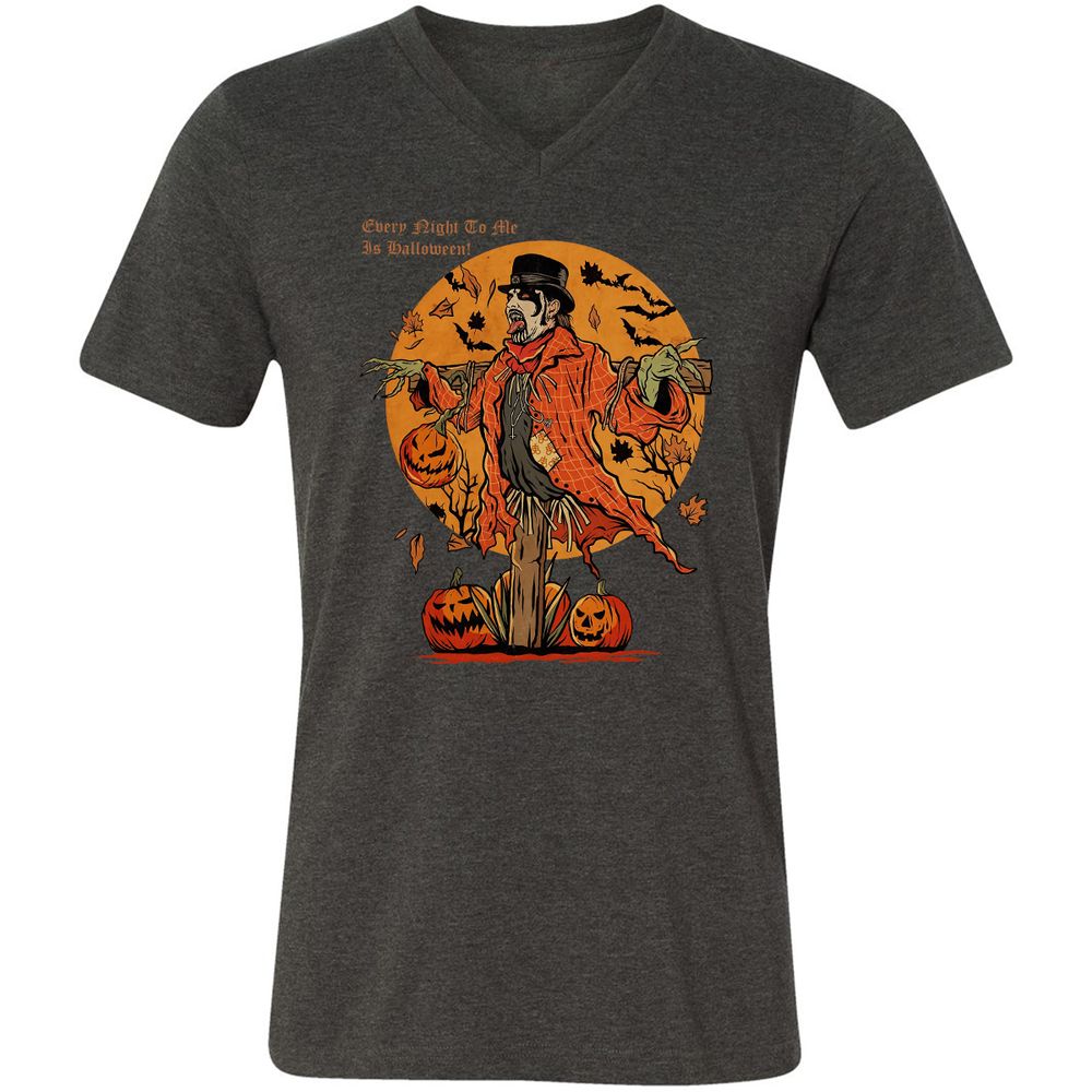 Unisex V-Neck T-Shirt - UZZTZLWU - Dark Grey Heather - 8