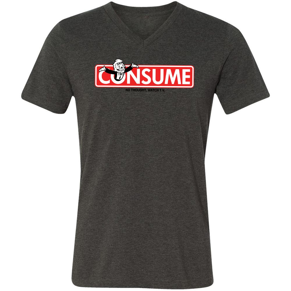 Unisex V-Neck T-Shirt - SVYWPQ1G - Dark Grey Heather - 8