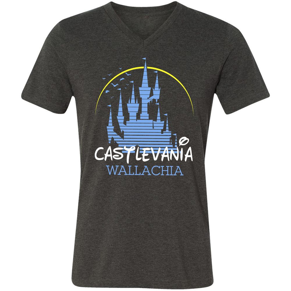 Unisex V-Neck T-Shirt - 6YBFHAHU - Dark Grey Heather - 8