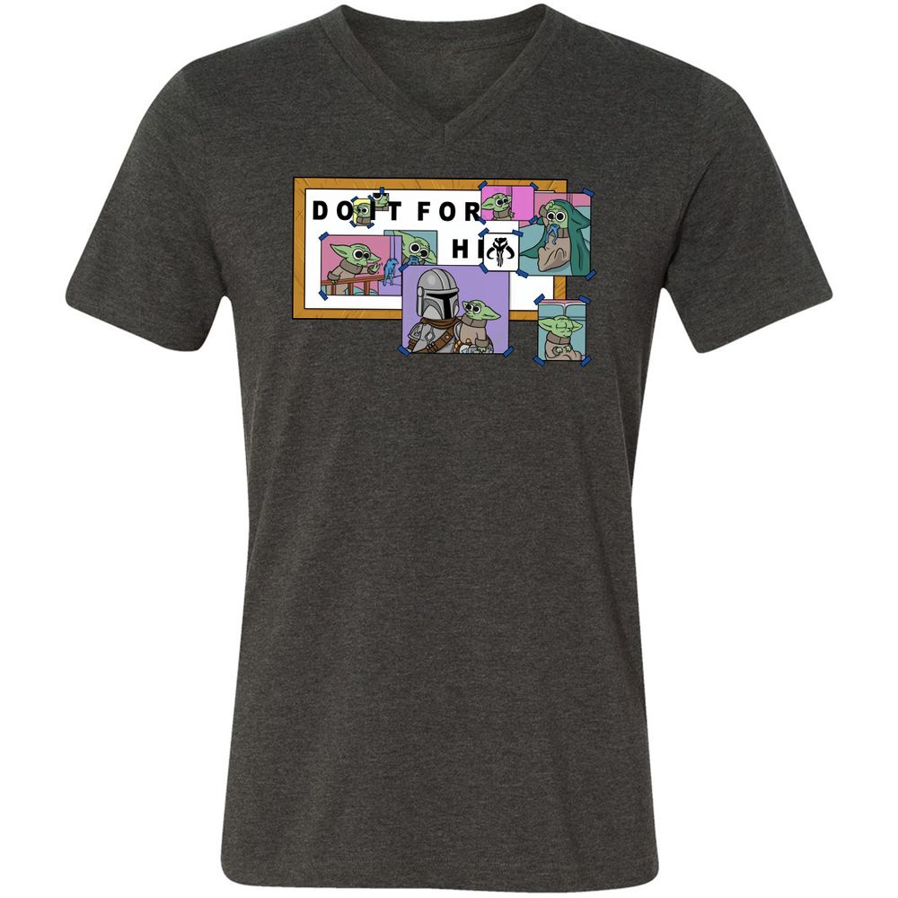 Unisex V-Neck T-Shirt - 3ME7S28N - Dark Grey Heather - 8