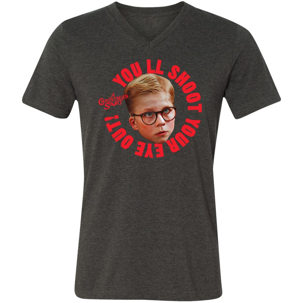 Unisex V-Neck T-Shirt - 43L7JZ89 - Dark Grey Heather - 8