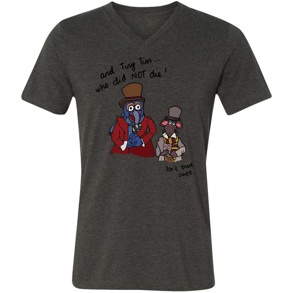 Unisex V-Neck T-Shirt - TE8GW164 - Dark Grey Heather - 8