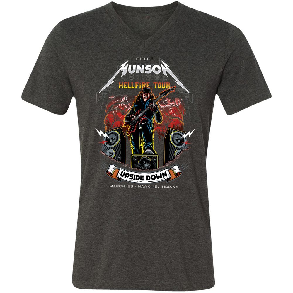 Unisex V-Neck T-Shirt - DTUK2314 - Dark Grey Heather - 8