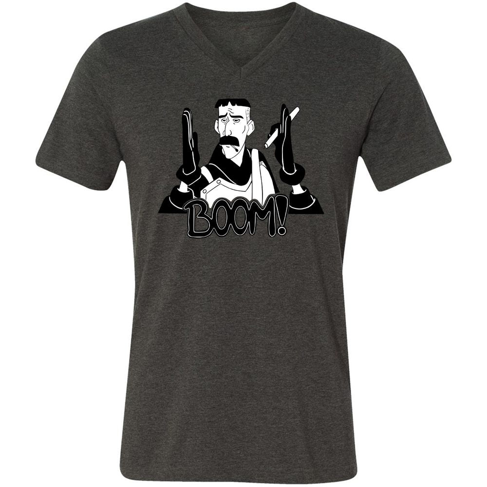 Unisex V-Neck T-Shirt - TDJVCCUF - Dark Grey Heather - 8