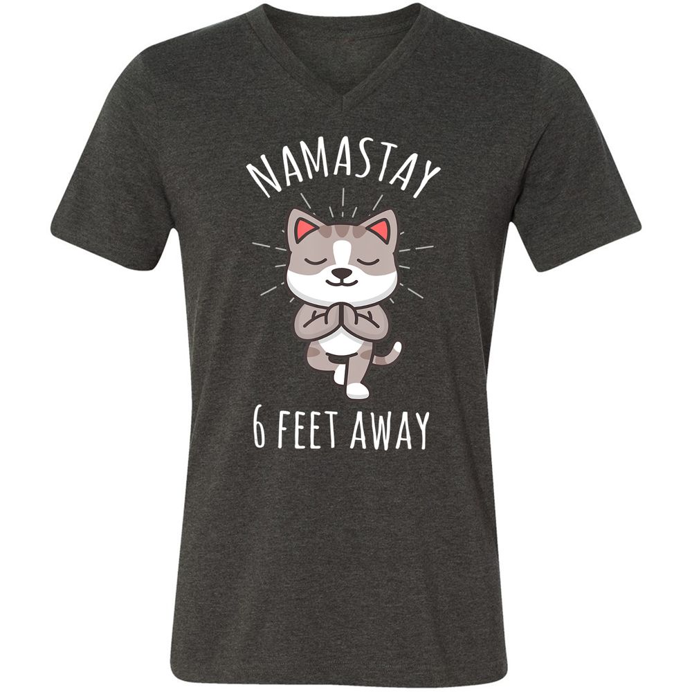 Unisex V-Neck T-Shirt - E3ZS24QX - Dark Grey Heather - 8