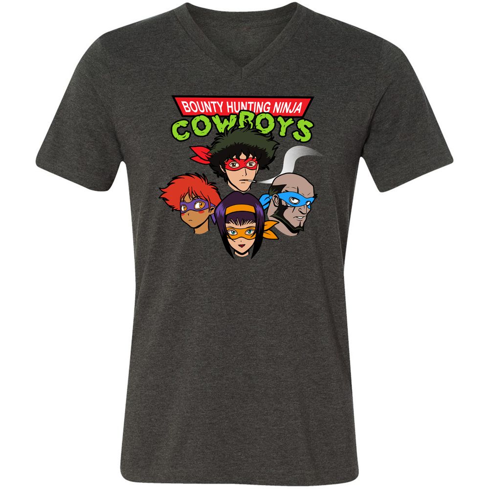 Unisex V-Neck T-Shirt - FNJLQGTT - Dark Grey Heather - 8