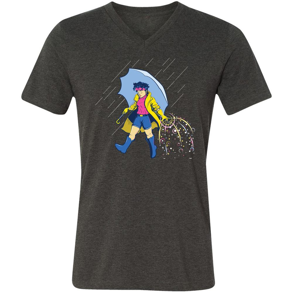 Unisex V-Neck T-Shirt - HVUMPR8G - Dark Grey Heather - 8