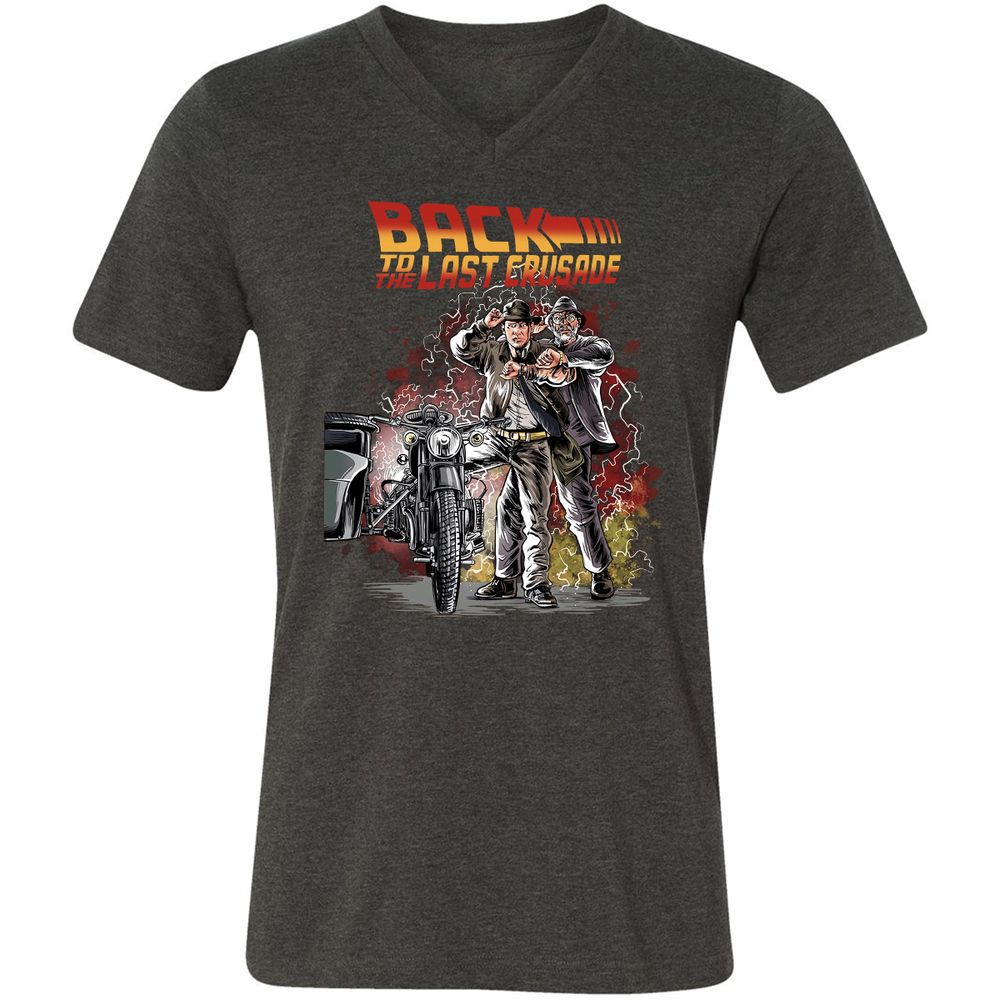 Unisex V-Neck T-Shirt - 7P1R84R6 - Dark Grey Heather - 8