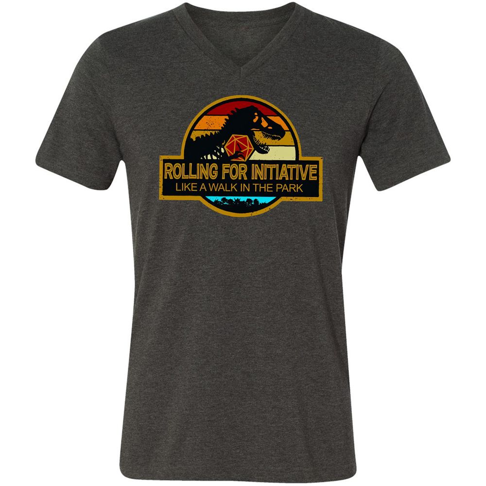 Unisex V-Neck T-Shirt - 4K5GHU14 - Dark Grey Heather - 8