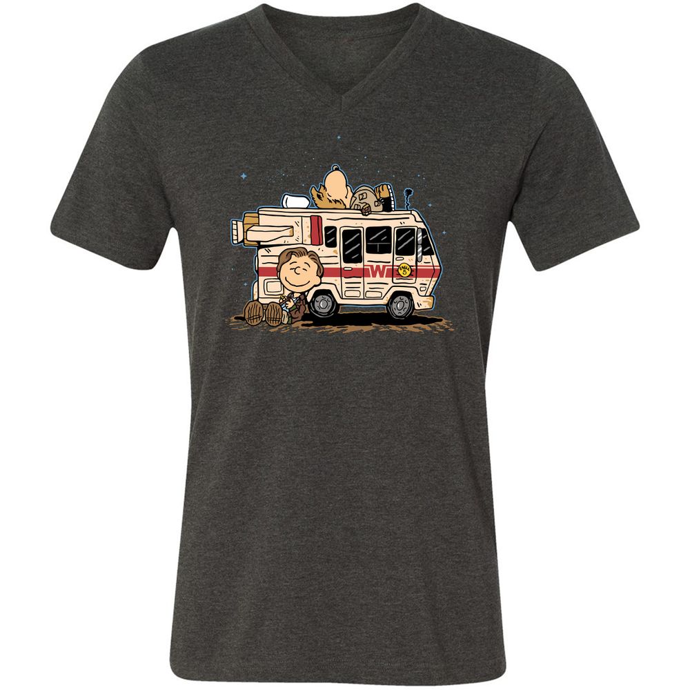 Unisex V-Neck T-Shirt - VR1H2P21 - Dark Grey Heather - 8