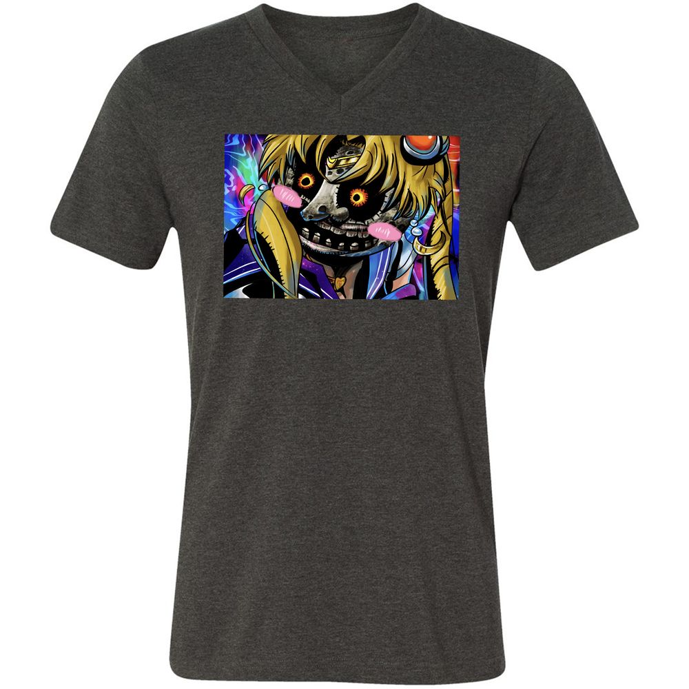 Unisex V-Neck T-Shirt - AP63H629 - Dark Grey Heather - 8